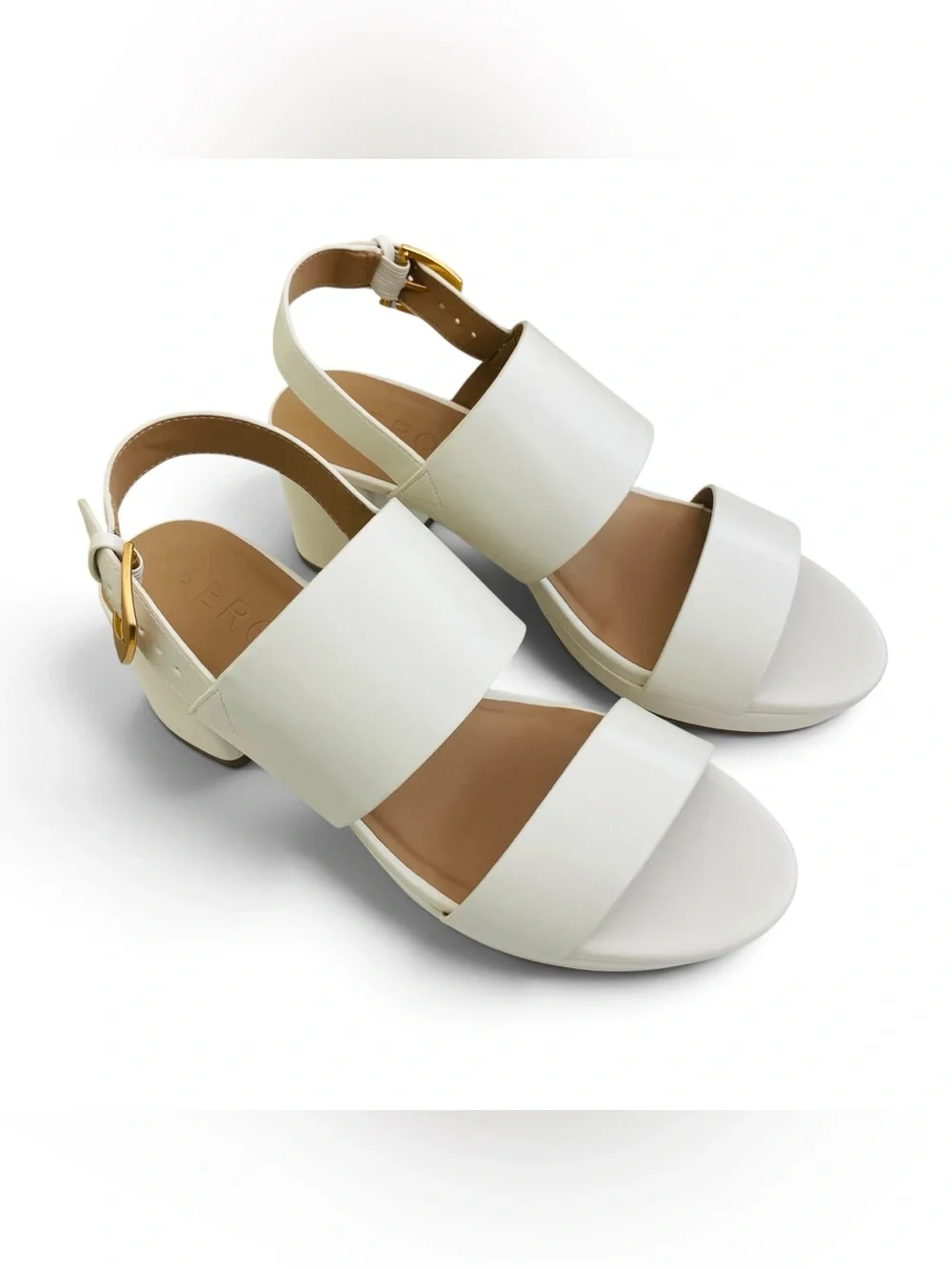 AEROSOLES Camilia Platform Sandals Sz 9M Minimalist Chunky Block Heel